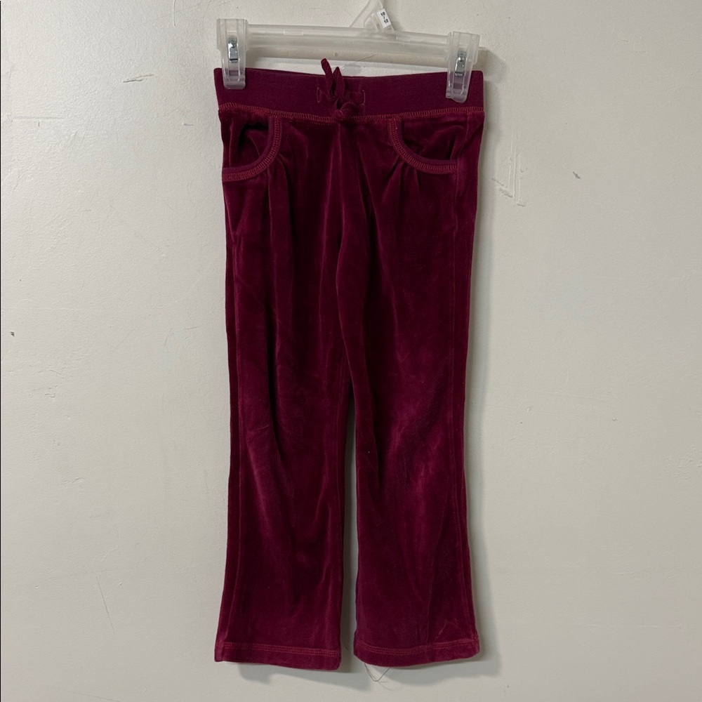 Plush Burgundy Velour Pants Y2K